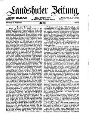 Landshuter Zeitung Mittwoch 29. September 1869