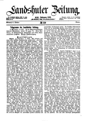 Landshuter Zeitung Mittwoch 6. Oktober 1869