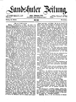 Landshuter Zeitung Dienstag 12. Oktober 1869