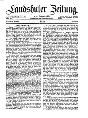 Landshuter Zeitung Dienstag 26. Oktober 1869