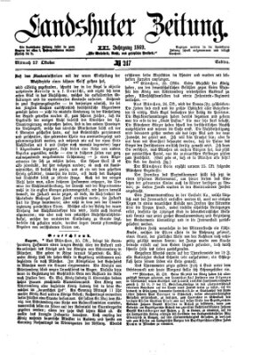 Landshuter Zeitung Mittwoch 27. Oktober 1869