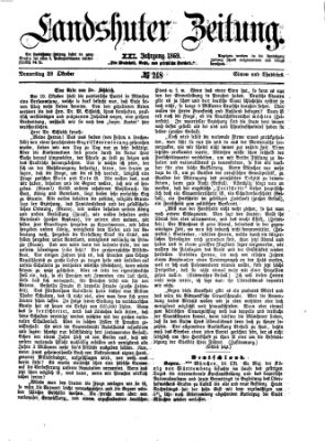 Landshuter Zeitung Donnerstag 28. Oktober 1869