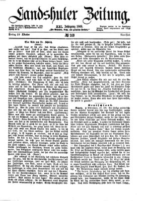 Landshuter Zeitung Freitag 29. Oktober 1869