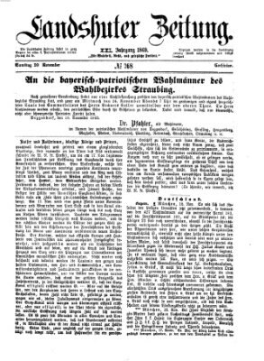 Landshuter Zeitung Samstag 20. November 1869