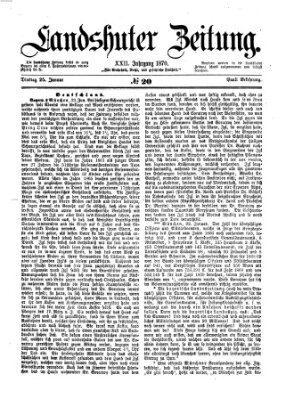 Landshuter Zeitung Dienstag 25. Januar 1870