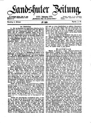 Landshuter Zeitung Samstag 5. Februar 1870
