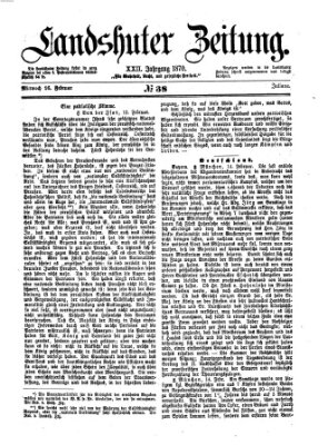 Landshuter Zeitung Mittwoch 16. Februar 1870