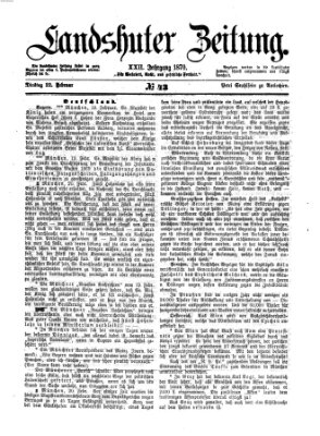 Landshuter Zeitung Dienstag 22. Februar 1870