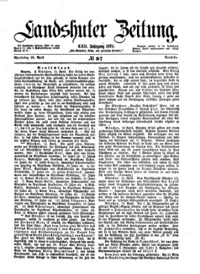 Landshuter Zeitung Freitag 15. April 1870