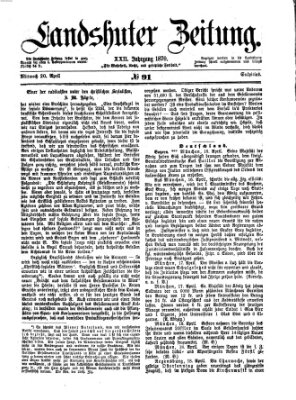 Landshuter Zeitung Mittwoch 20. April 1870
