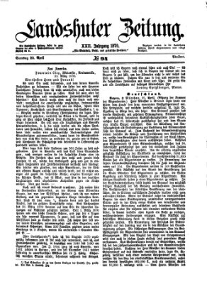 Landshuter Zeitung Samstag 23. April 1870