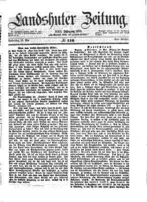 Landshuter Zeitung Donnerstag 19. Mai 1870