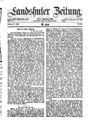 Landshuter Zeitung Dienstag 21. Juni 1870