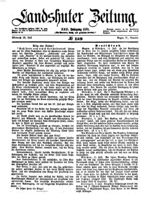 Landshuter Zeitung Mittwoch 13. Juli 1870