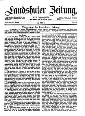 Landshuter Zeitung Donnerstag 25. August 1870