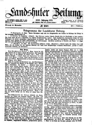 Landshuter Zeitung Mittwoch 14. September 1870