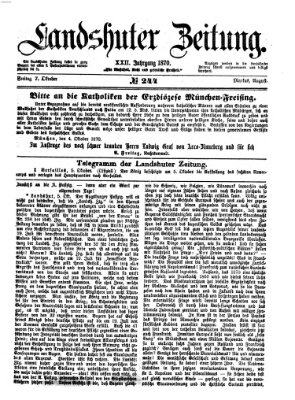 Landshuter Zeitung Freitag 7. Oktober 1870