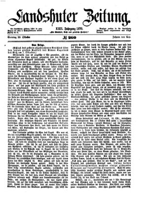 Landshuter Zeitung Sonntag 23. Oktober 1870