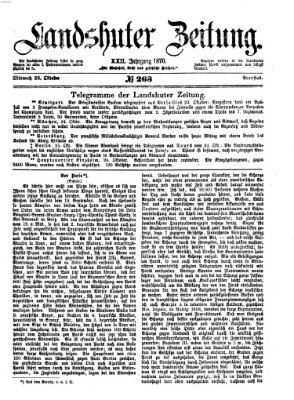 Landshuter Zeitung Mittwoch 26. Oktober 1870