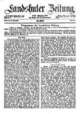 Landshuter Zeitung Mittwoch 23. November 1870