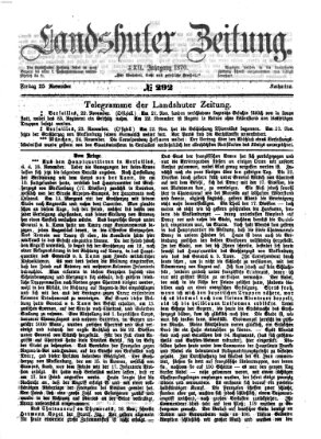 Landshuter Zeitung Freitag 25. November 1870