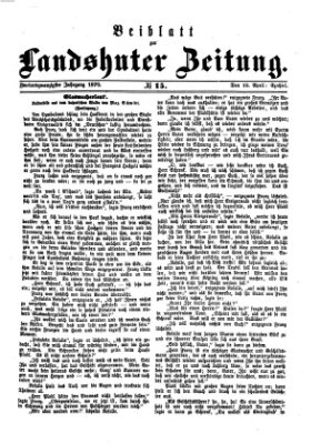 Landshuter Zeitung Sonntag 10. April 1870