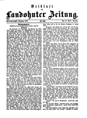 Landshuter Zeitung Sonntag 17. April 1870