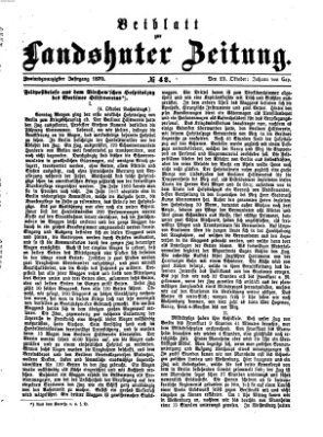 Landshuter Zeitung Sonntag 23. Oktober 1870