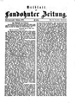 Landshuter Zeitung Sonntag 13. November 1870