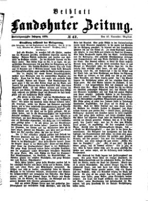 Landshuter Zeitung Sonntag 27. November 1870