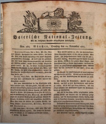 Baierische National-Zeitung Dienstag 10. November 1807