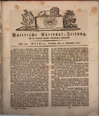 Baierische National-Zeitung Montag 16. November 1807