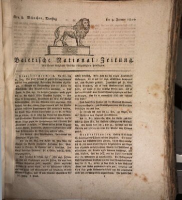 Baierische National-Zeitung Dienstag 9. Januar 1810