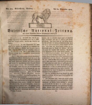 Baierische National-Zeitung Montag 24. September 1810