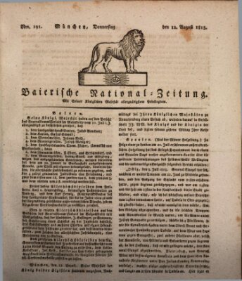 Baierische National-Zeitung Donnerstag 12. August 1813