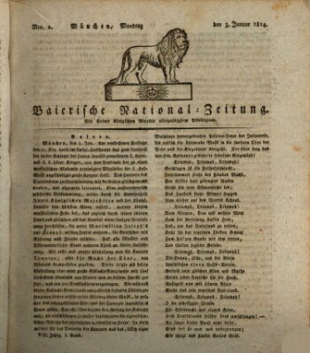 Baierische National-Zeitung Montag 3. Januar 1814
