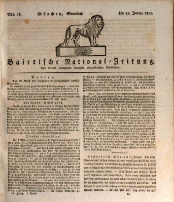 Baierische National-Zeitung Samstag 21. Januar 1815