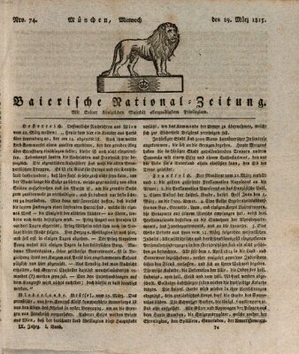 Baierische National-Zeitung Mittwoch 29. März 1815