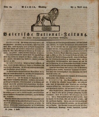 Baierische National-Zeitung Montag 3. April 1815
