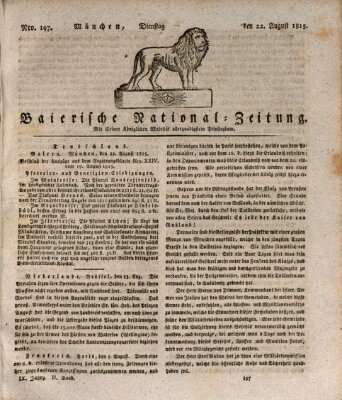 Baierische National-Zeitung Dienstag 22. August 1815