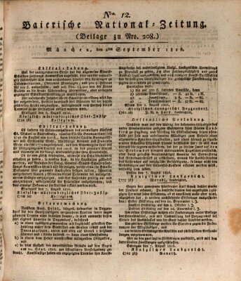 Baierische National-Zeitung Montag 2. September 1816