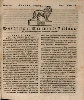 Baierische National-Zeitung Donnerstag 31. Oktober 1816