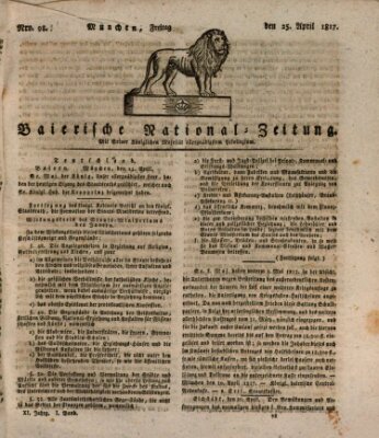 Baierische National-Zeitung Freitag 25. April 1817