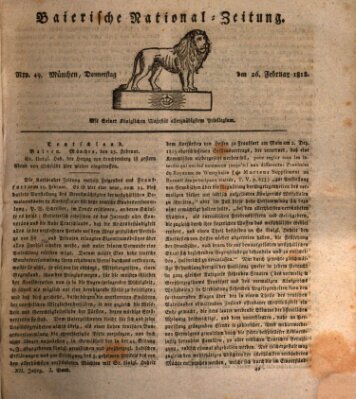 Baierische National-Zeitung Donnerstag 26. Februar 1818