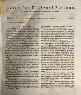 Baierische National-Zeitung Dienstag 5. Januar 1819