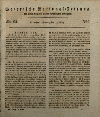 Baierische National-Zeitung Montag 13. März 1820