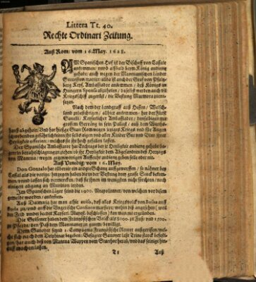 Wochentliche Ordinari Zeitung (Süddeutsche Presse) Dienstag 16. Mai 1628