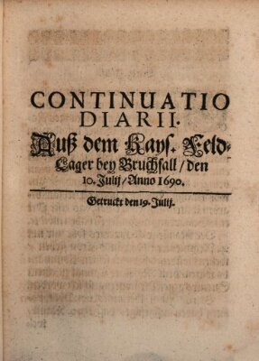 Ordentliche wochentliche Post-Zeitungen Mittwoch 19. Juli 1690