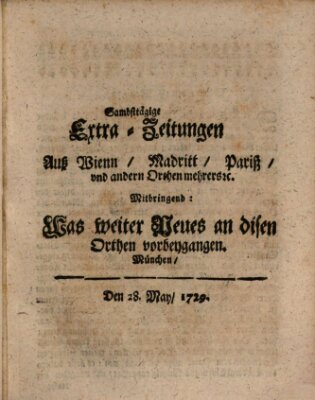 Mercurii Relation, oder wochentliche Ordinari Zeitungen von underschidlichen Orthen (Süddeutsche Presse) Samstag 28. Mai 1729