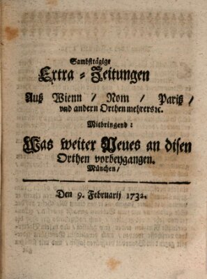 Mercurii Relation, oder wochentliche Ordinari Zeitungen von underschidlichen Orthen (Süddeutsche Presse) Samstag 9. Februar 1732